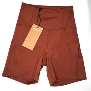 NWT Girlfriend Collective Orange High Waisted Compression Bike Shorts XS